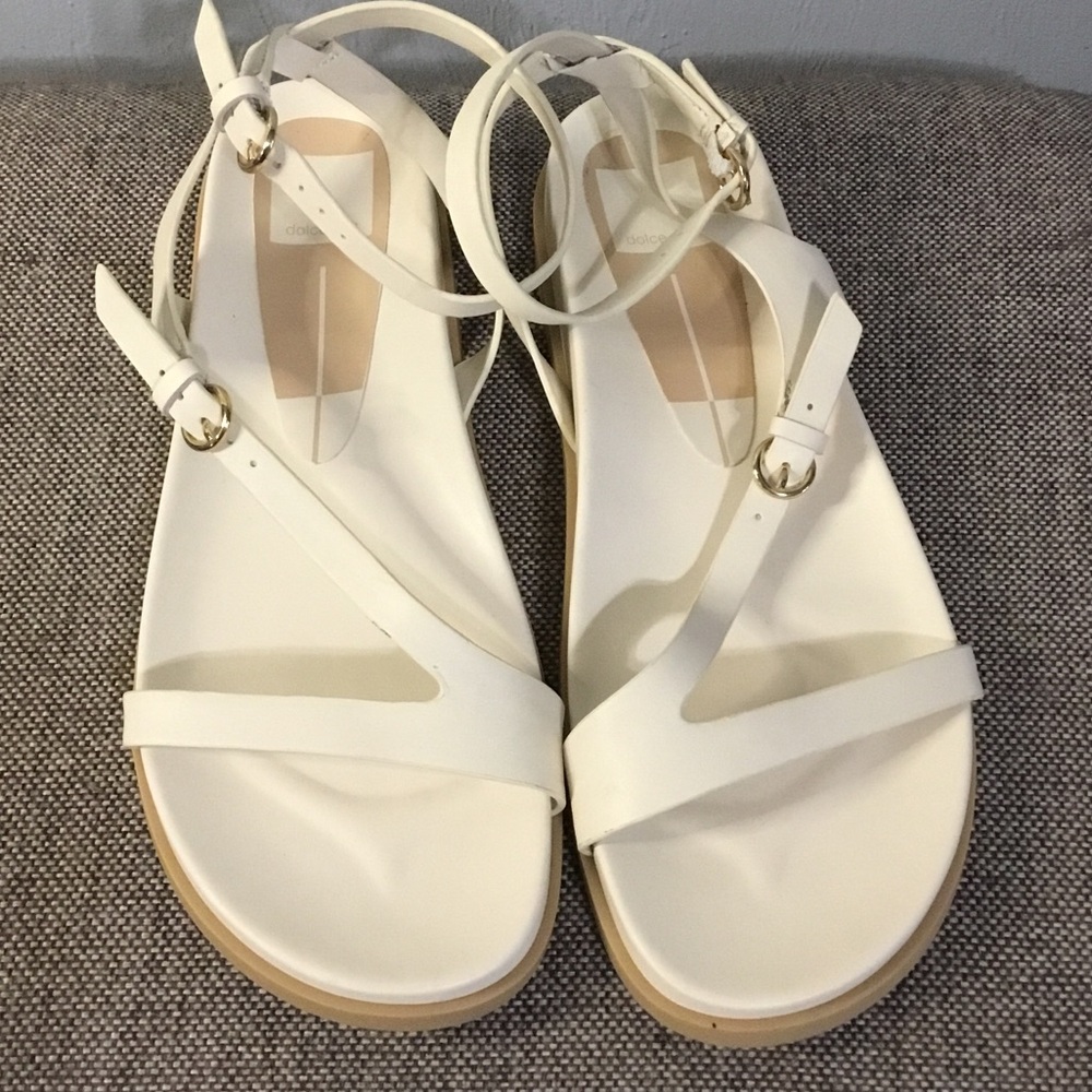 Dolce Vita White Strappy Ankle Strap Sandals